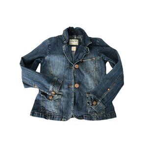 2/$30 Limited Too Jean Jacket Blue Denim Girls XL Pockets Blazer EUC Princess Se